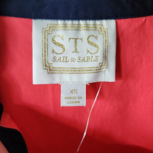 Sail to Sable STS Navy Coral Color Block Sleeveless Tunic Dress Women's Size XS - Picture 3 of 4